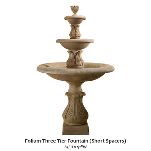 Giannini’s Garden Ornaments Folium Three Tier Fountain (Short Spacers)