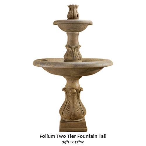 Giannini’s Garden Ornaments Folium Two Tier Fountain Tall