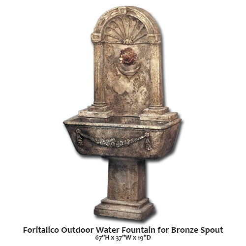 Giannini’s Garden Ornaments  Foritalico Outdoor Water Fountain for Bronze Spout