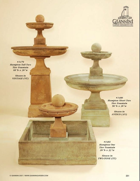 Giannini's Garden Ornaments Hampton Short Two Tier Fountain