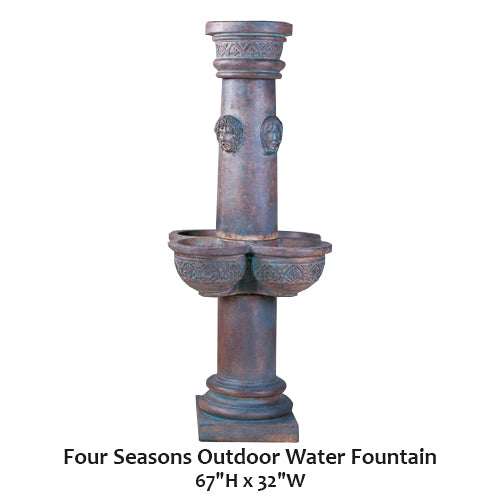 Giannini’s Garden Ornaments  Four Seasons Outdoor Water Fountain