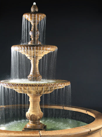 Al's Garden Art 3-Tier Four Seasons Outdoor Water Fountain With Bracci Basin