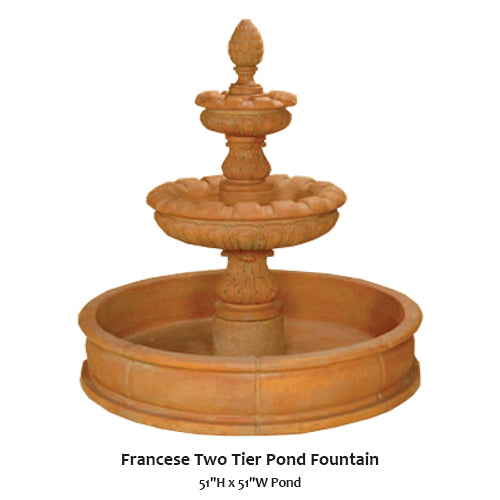 Giannini’s Garden Ornaments  Francese Two Tier Pond Fountain