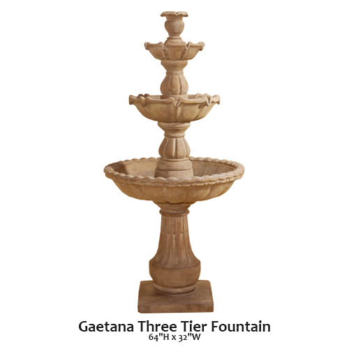 Giannini’s Garden Ornaments  Gaetana Three Tier Fountain