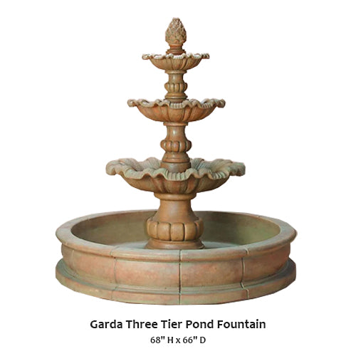 Giannini’s Garden Ornaments  Garda Three Tier Pond Fountain