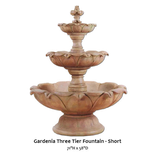 Giannini’s Garden Ornaments Gardenia Three Tier Fountain - Short