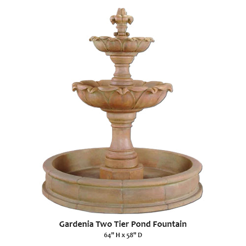 Giannini’s Garden Ornaments  Gardenia Two Tier Pond Fountain
