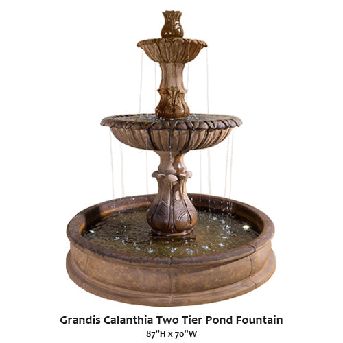 Giannini’s Garden Ornaments Grandis Calanthia Two Tier Pond Fountain