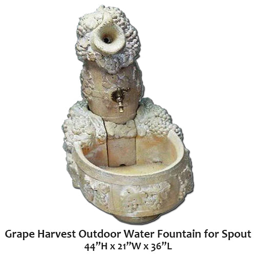 Giannini’s Garden Ornaments Grape Harvest Outdoor Water Fountain for Spout