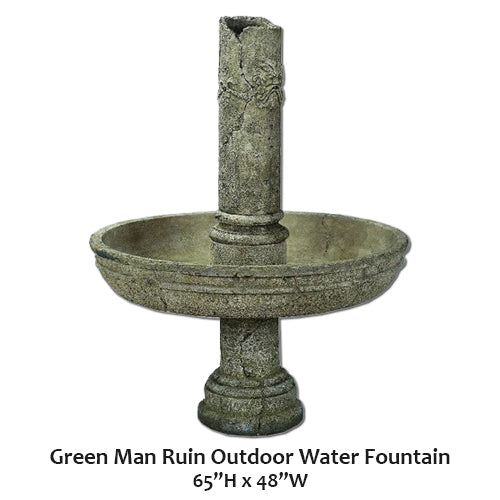 Giannini's Garden Ornaments Green Man Ruin Outdoor Water Fountain