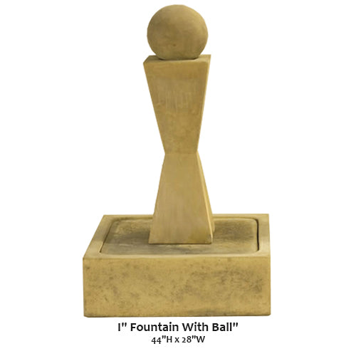 Giannini’s Garden Ornaments  "I" Fountain With Ball