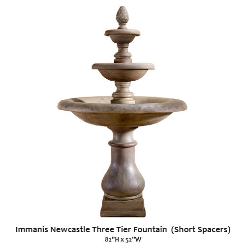 Giannini's Garden Ornaments Immanis Newcastle Three Tier Fountain (Short Spacers)