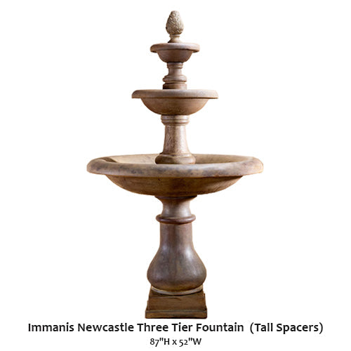Giannini's Garden Ornaments Immanis Newcastle Three Tier Fountain (Tall Spacers)