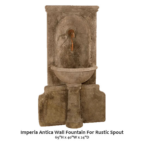 Giannini's Garden Ornaments Imperia Antica Wall Fountain For Rustic Spout