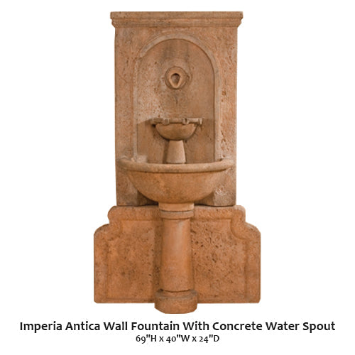 Giannini's Garden Ornaments Imperia Antica Wall Fountain With Concrete Water Spout