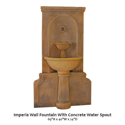 Giannini's Garden Ornaments Imperia Wall Fountain With Concrete Water Spout