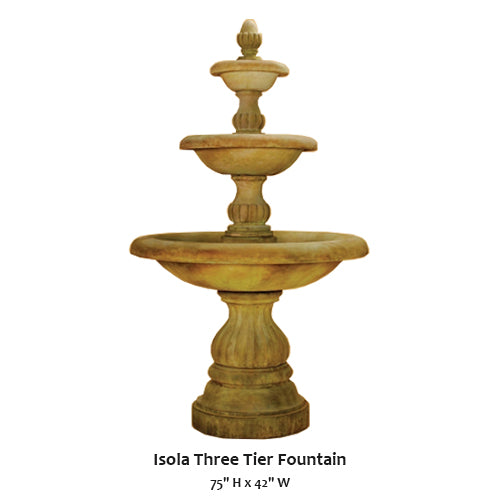 Giannini's Garden Ornaments Isola Three Tier Fountain