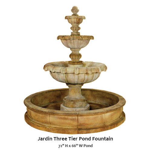 Giannini's Garden Ornaments Jardin Three Tier Pond Fountain