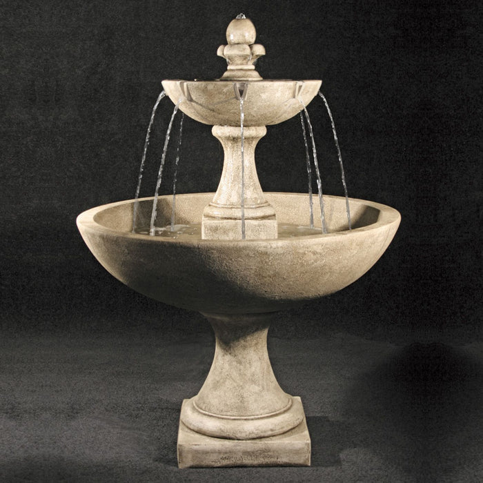 Al's Garden Art Trinidad Tiered Cast Stone Fountain with International Finial