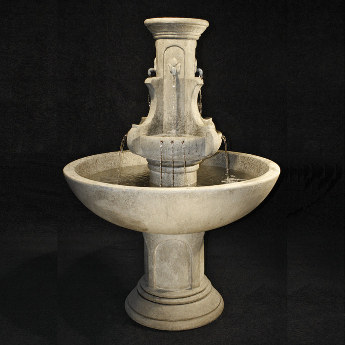 Al's Garden Art Courtyard Fleur De Lis Cast Stone Garden Fountain