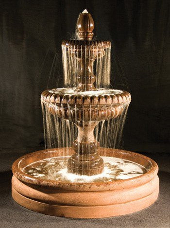 Al's Garden Art  Pioggia Cast Stone Tiered Outdoor Fountain with 46" Basin