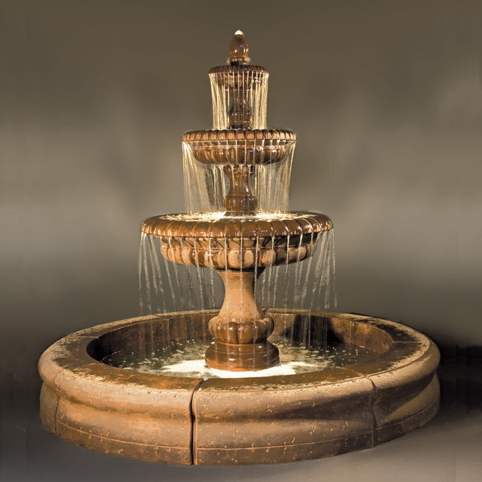 Al's Garden Art Pioggia Large Outdoor Fountain with Fiore Pond