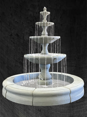 Al's Garden Art Monaco 4-Tier Medium Fountain with Fiore Pond