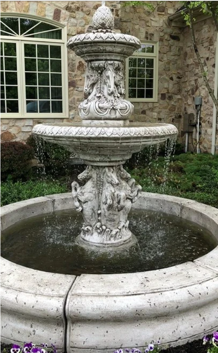 Al's Garden Art Cavalli Outdoor Fountain with Fiore Pond