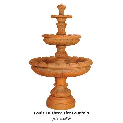 Giannini's Garden Ornaments Louis XV Three Tier Fountain