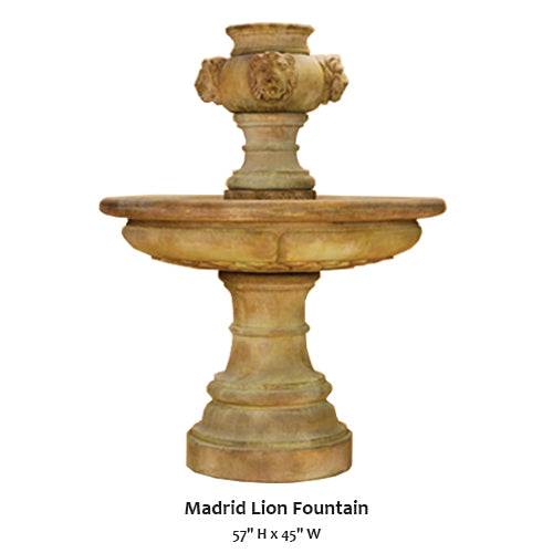 Giannini’s Garden Ornaments Madrid Lion Fountain