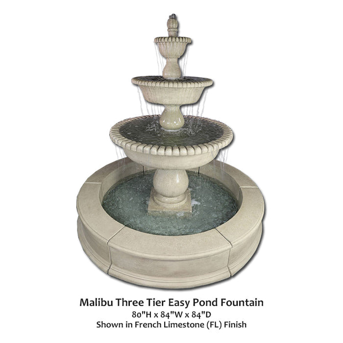 Giannini’s Garden Ornaments Malibu Three Tier Easy Pond Fountain