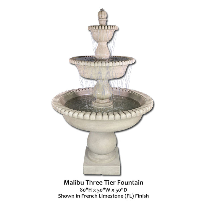 Giannini's Garden Ornaments Malibu Three Tier Fountain