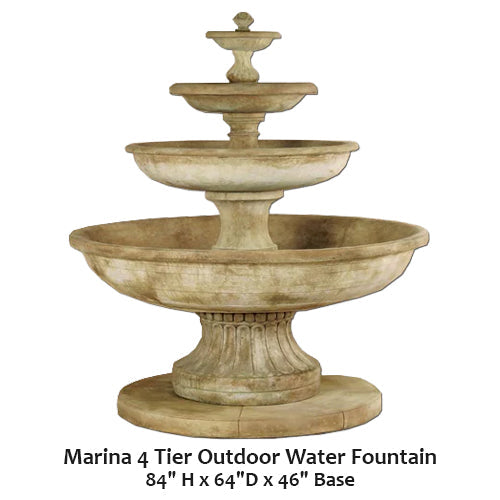 Giannini's Garden Ornaments Marina 4 Tier Outdoor Water Fountain