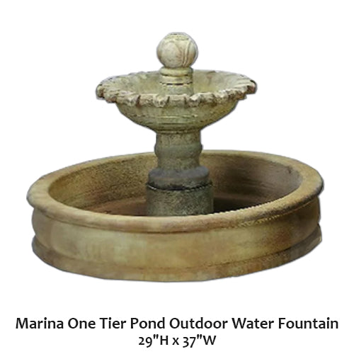 Giannini's Garden Ornaments Marina One Tier Pond Outdoor Water Fountain