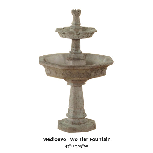 Giannini's Garden Ornaments Medioevo Two Tier Fountain