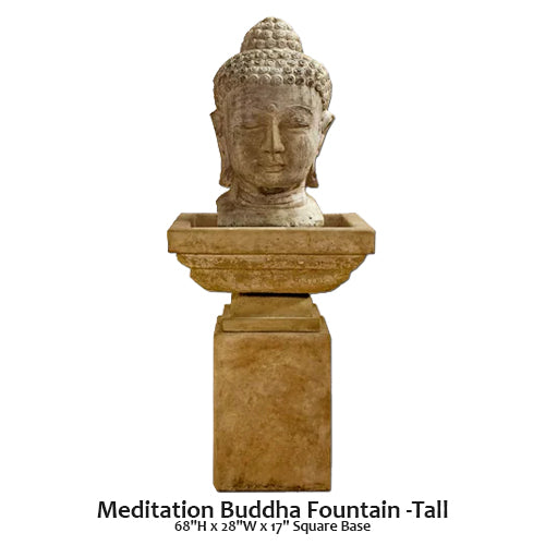 Giannini's Garden Ornaments Meditation Buddha Fountain -Tall