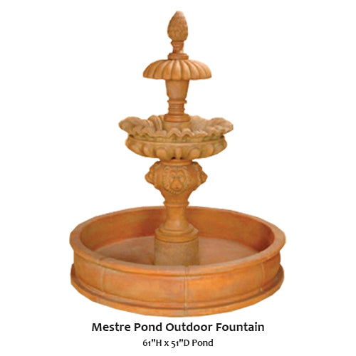 Giannini's Garden Ornaments Mestre Pond Outdoor Fountain