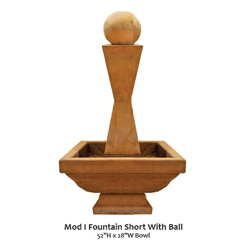 Giannini's Garden Ornaments  Mod I Fountain Short With Ball