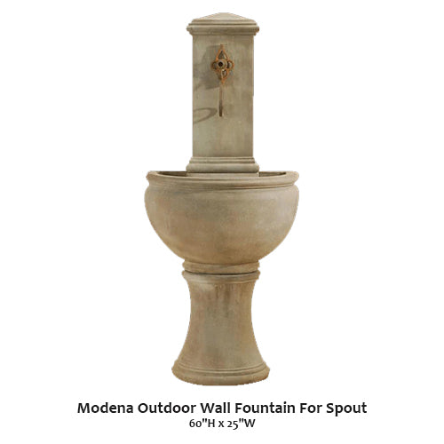 Giannini's Garden Ornaments  Modena Outdoor Wall Fountain For Spout