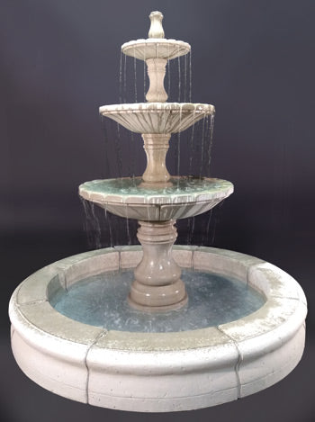 Al's Garden Art Monaco Three Tier Fountain with Fiore Pond