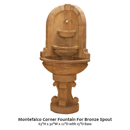 Giannini’s Garden Ornaments Montefalco Corner Fountain For Bronze Spout