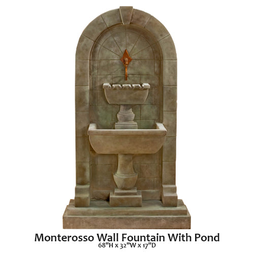 Giannini’s Garden Ornaments Monterosso Wall Fountain