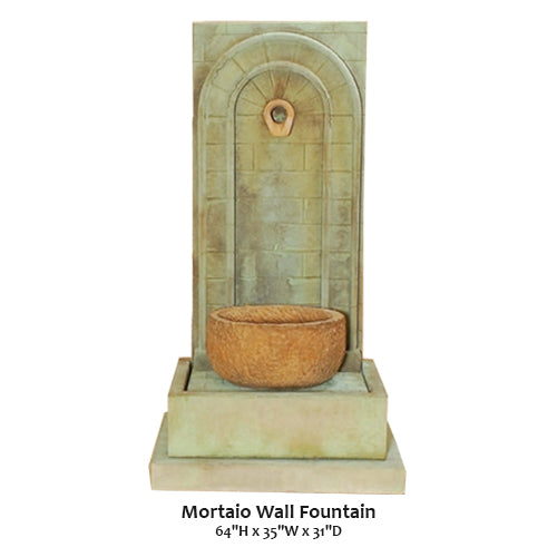 Giannini’s Garden Ornaments Mortaio Wall Fountain