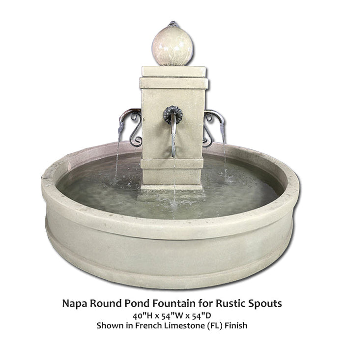 Giannini’s Garden Ornaments Napa Round Pond Fountain for Rustic Spouts