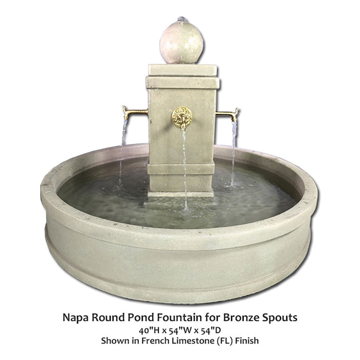 Giannini’s Garden Ornaments Napa Round Pond Fountain for Bronze Spouts