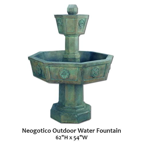 Giannini’s Garden Ornaments  Neogotico Outdoor Water Fountain
