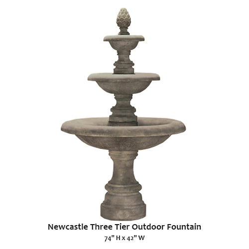 Giannini’s Garden Ornaments  Newcastle Three Tier Outdoor Fountain