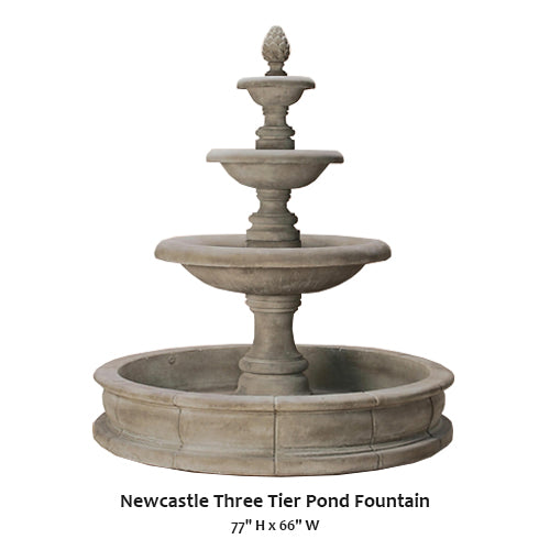 Giannini’s Garden Ornaments  Newcastle Three Tier Pond Fountain