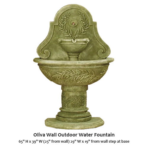 Giannini’s Garden Ornaments Oliva Wall Outdoor Water Fountain