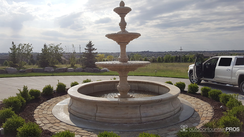 Al's Garden Art 3-Tier Four Seasons Outdoor Water Fountain With Bracci Basin